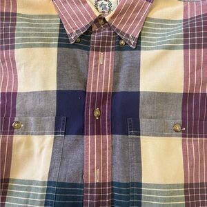 Vintage Sears and Roebuck Cotton Plaid Multicolor Men's Shirt Size XL